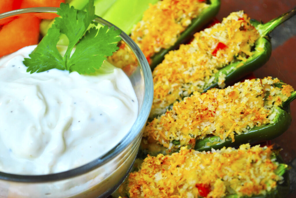 Skinny Buffalo Chicken Jalapeno Poppers