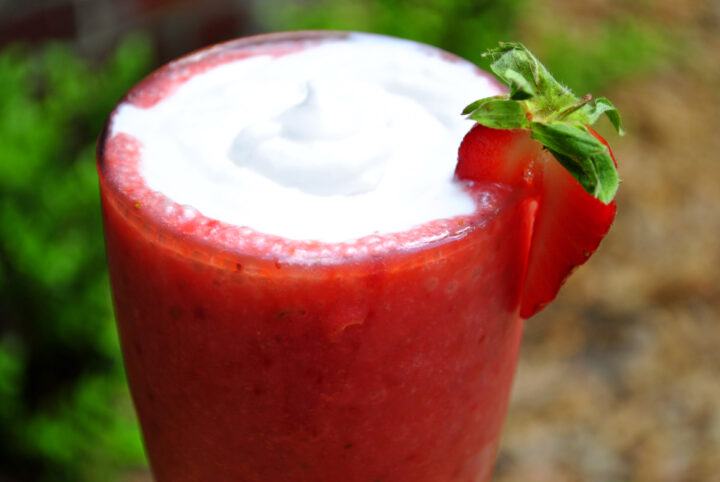 Spiked Strawberry Shortcake Slush | Slim Pickin’s Kitchen