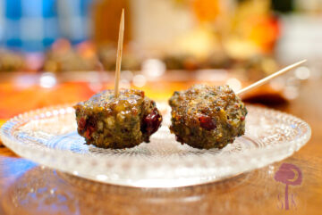 Citrus Scented + Feta Infused + Cranberry Sausage Balls