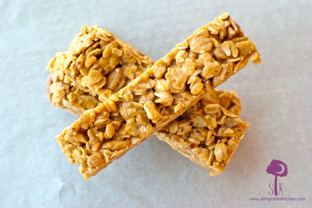 Chewy, No Bake Peanut Butter and Honey Granola Bars