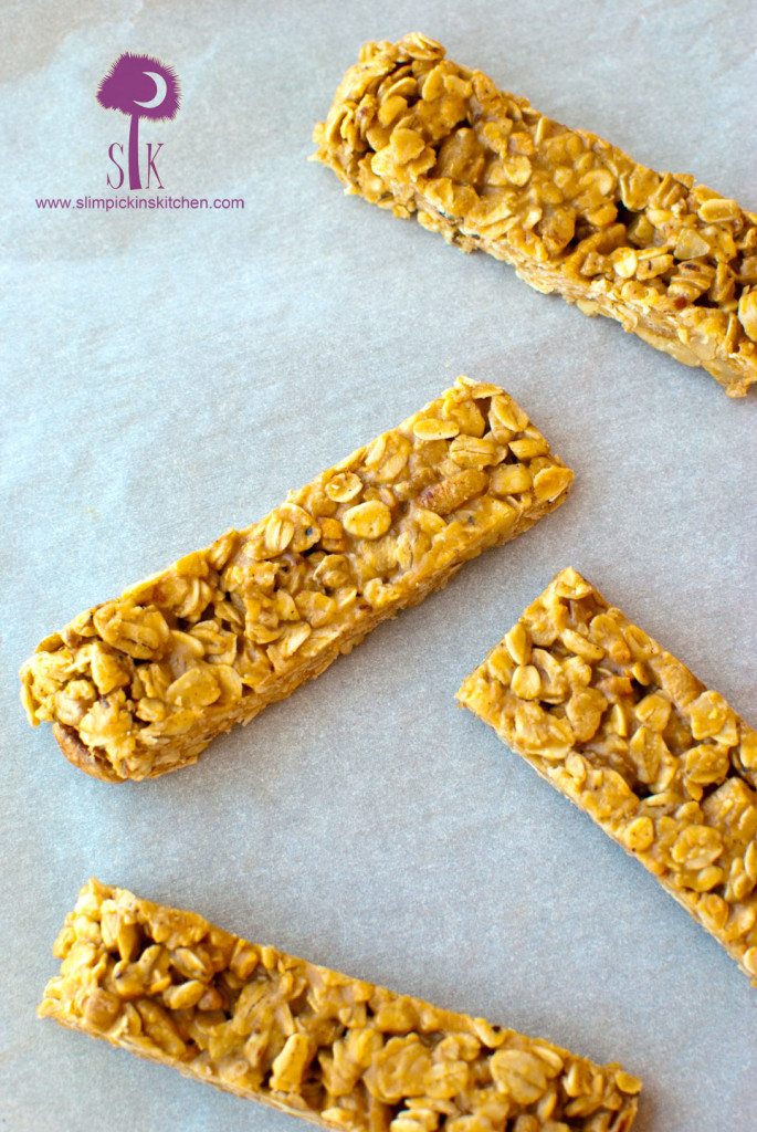 Chewy, No Bake Peanut Butter and Honey Granola Bars