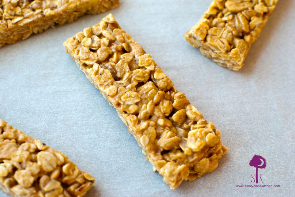 Chewy, No Bake Peanut Butter and Honey Granola Bars