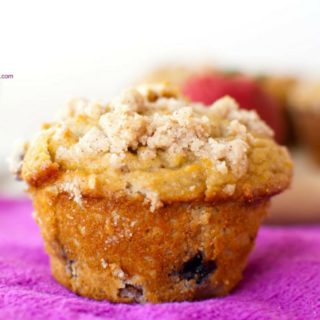Grain Free Double Berry Crumb Muffins | Almond Flour Muffins