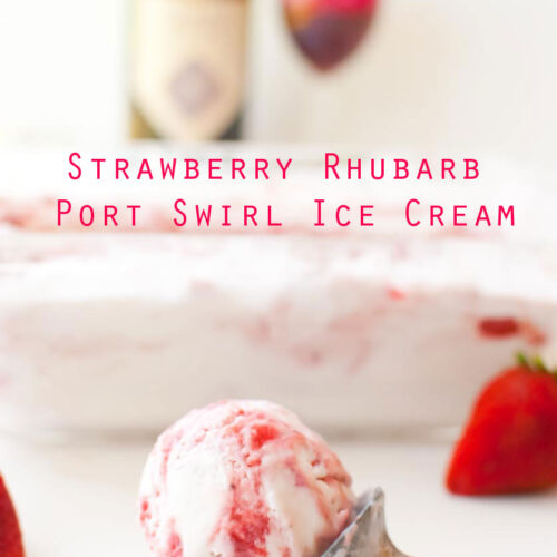 Strawberry Rhubarb Port Swirl Ice Cream