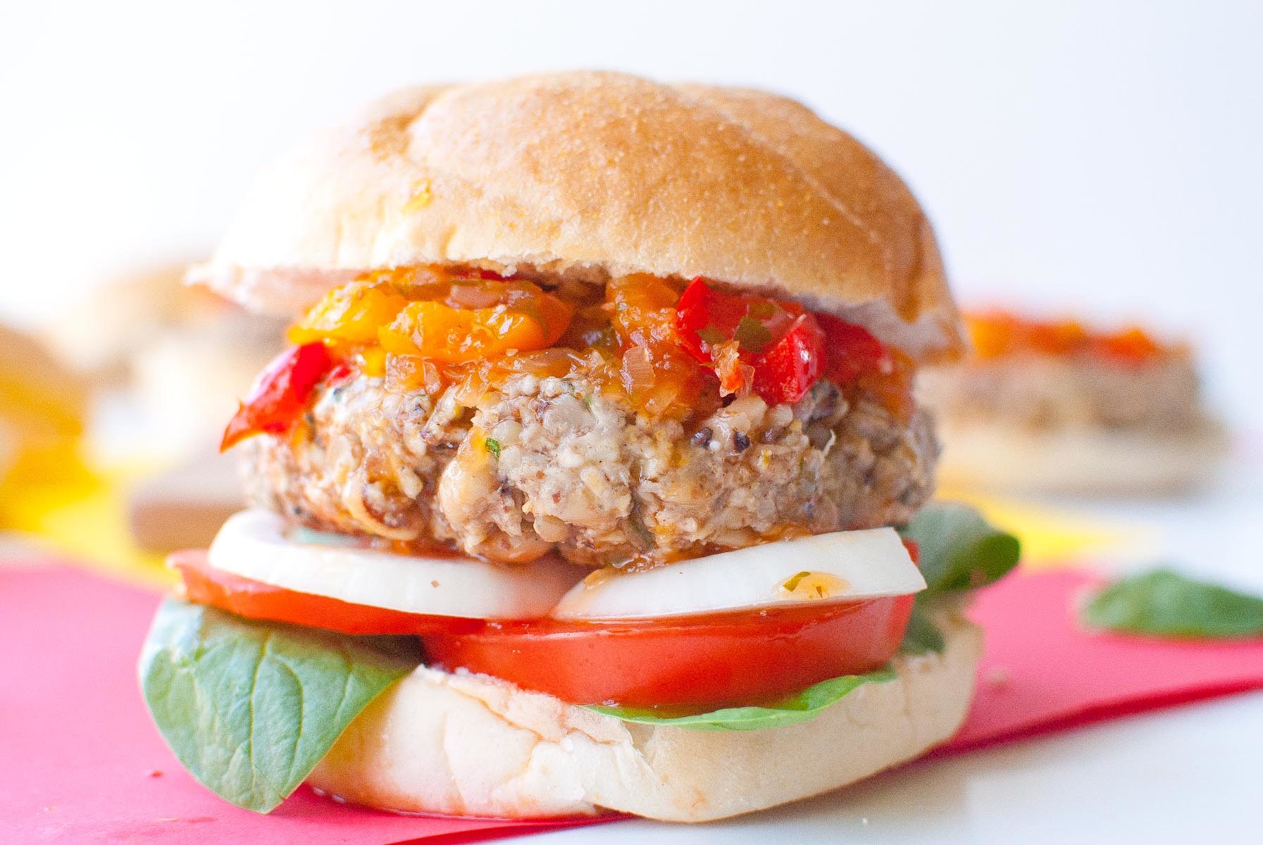 Gluten-Free Black Eyed Pea Burgers with a Sweet Chili Pepper Chutney-2