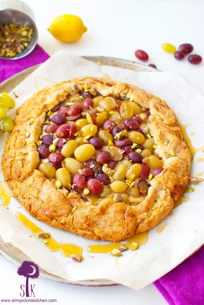 Gluten-free, Grain-Free Drunken Grape and Goat Cheese Galette