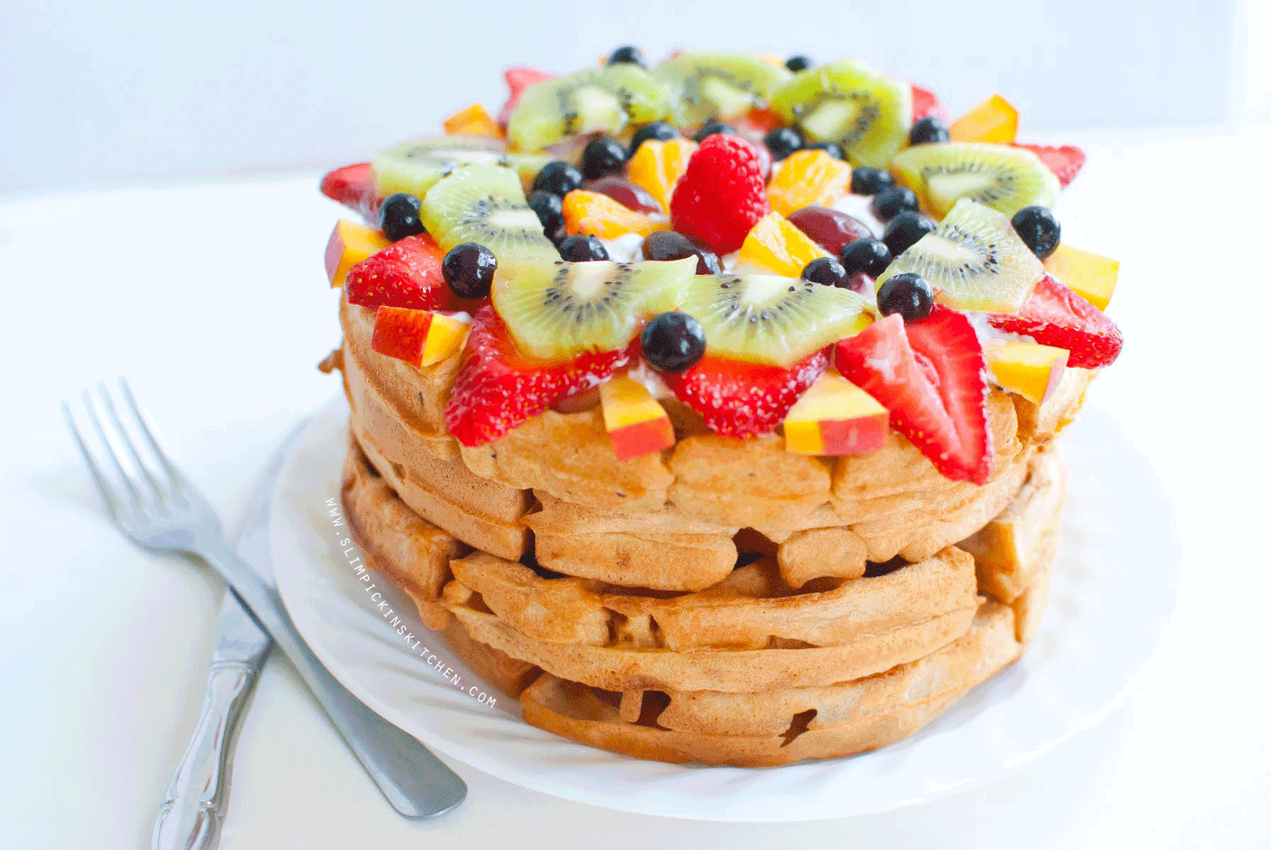 Fruit Pizza Waffles are excellent for parties