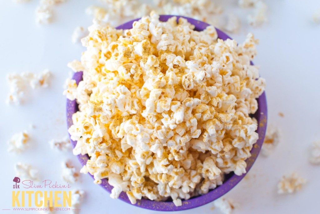 Butter Free Microwave Popcorn w/ Noocho Cheese * Slim Pickin's Kitchen