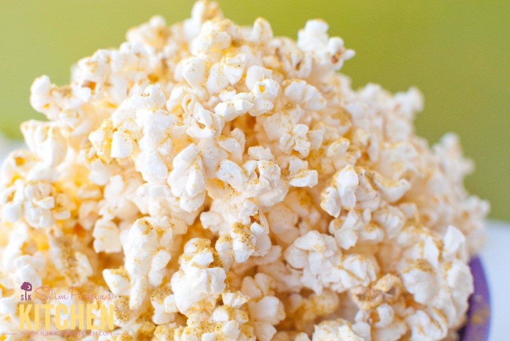 Butter Free Microwave Popcorn w/ Noocho Cheese * Slim Pickin's Kitchen