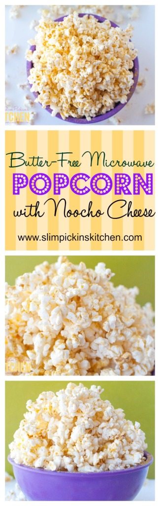 Butter-free Microwave Popcorn w/ Noocho Cheese * Slim Pickin's Kitchen