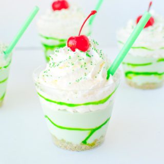 Boozy Lucky Charms Shamrock Shake No Bake Cheesecake