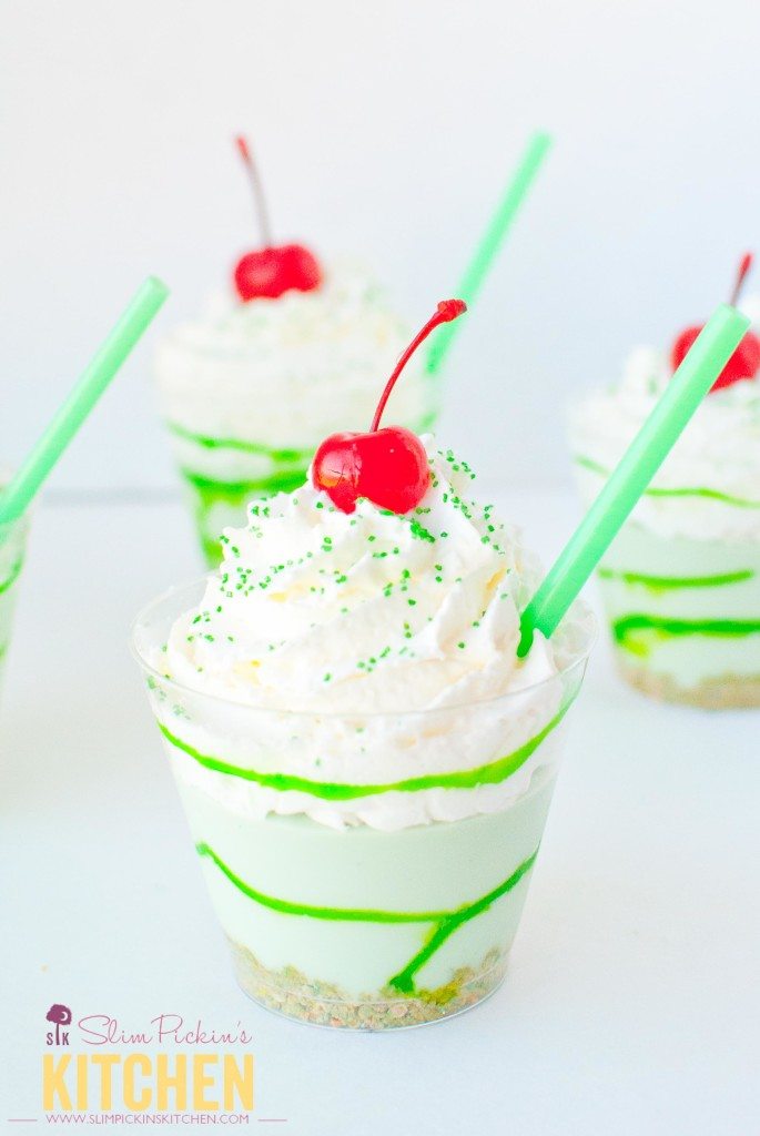 Boozy Lucky Charms Shamrock Shake No Bake Cheesecake