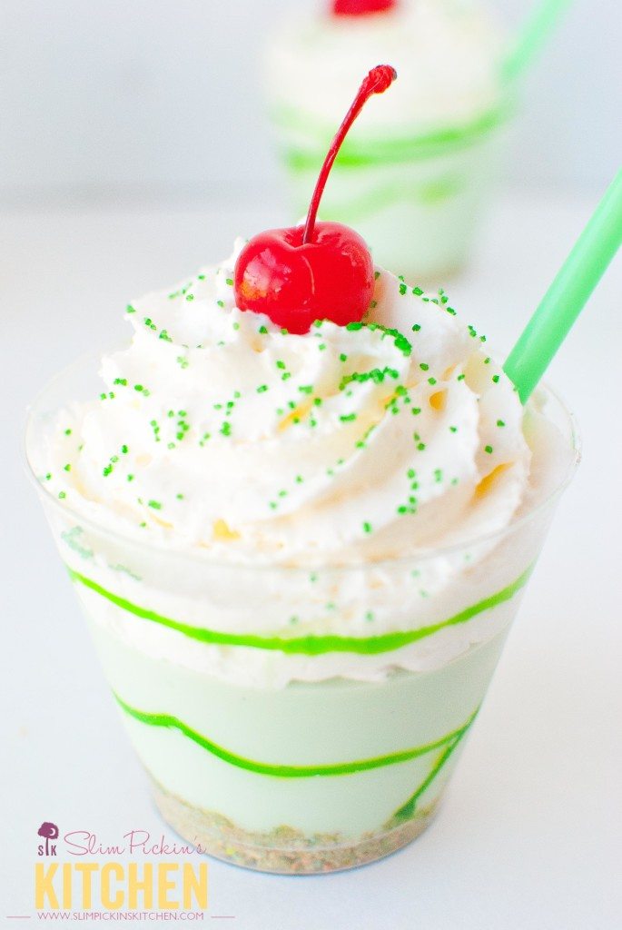 Boozy Lucky Charms Shamrock Shake No Bake Cheesecake