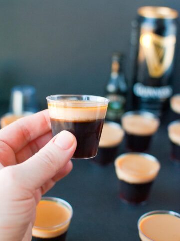 baby guinness shot being cheers