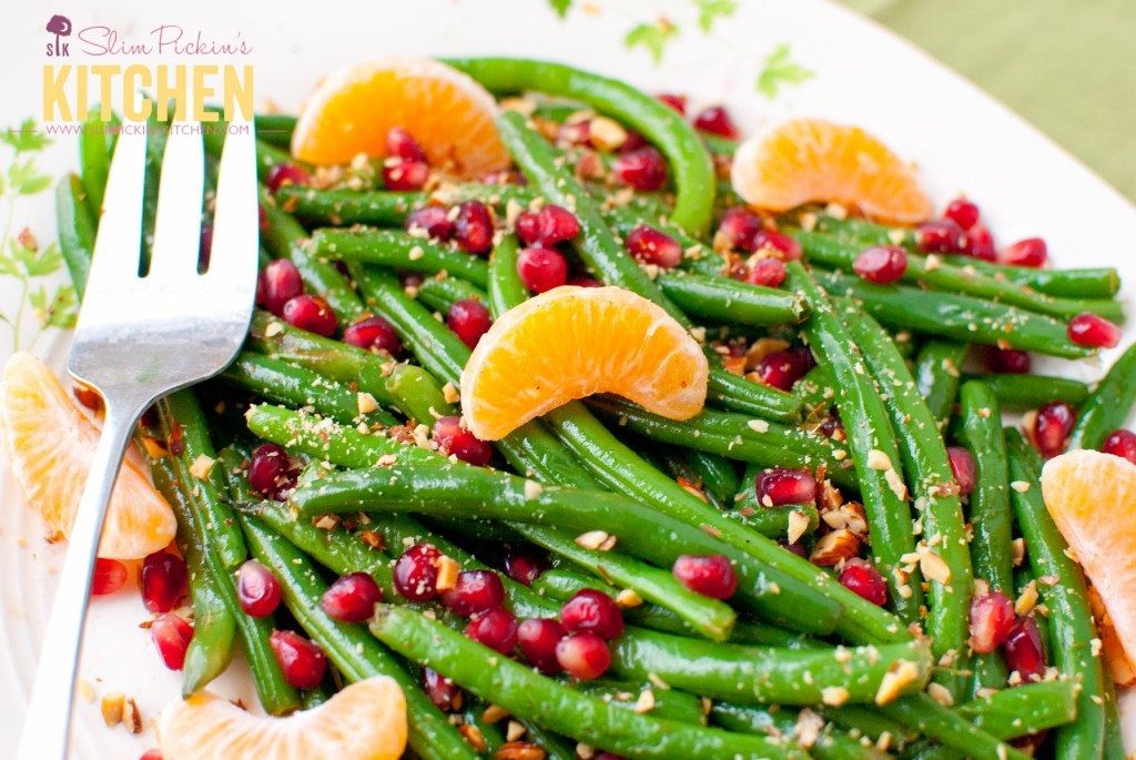 Green Bean Almondine with Pomegranate and Clementines