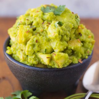 Honey Cilantro Chimichurri Potato Salad: A gluten-free, vegetarian and mayonnaise free potato salad recipe that's made with fresh herbs, a touch of honey, and a kick of cayenne while staying simple, light, and satisfying.