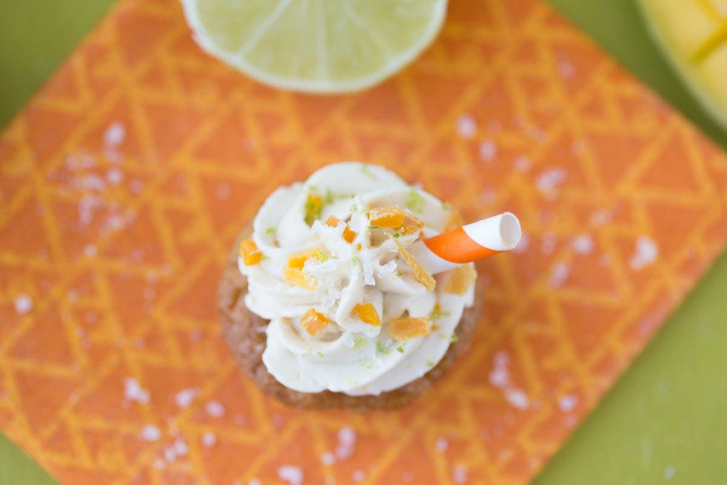 Mini Caramelized Mango Margarita Cupcakes: These gluten-free, grain-free, and refined sugar-free mango margarita cupcakes are insanely delicious, and you'd never know they were full of healthy, good for you ingredients! | www.slimpickinskitchen.com