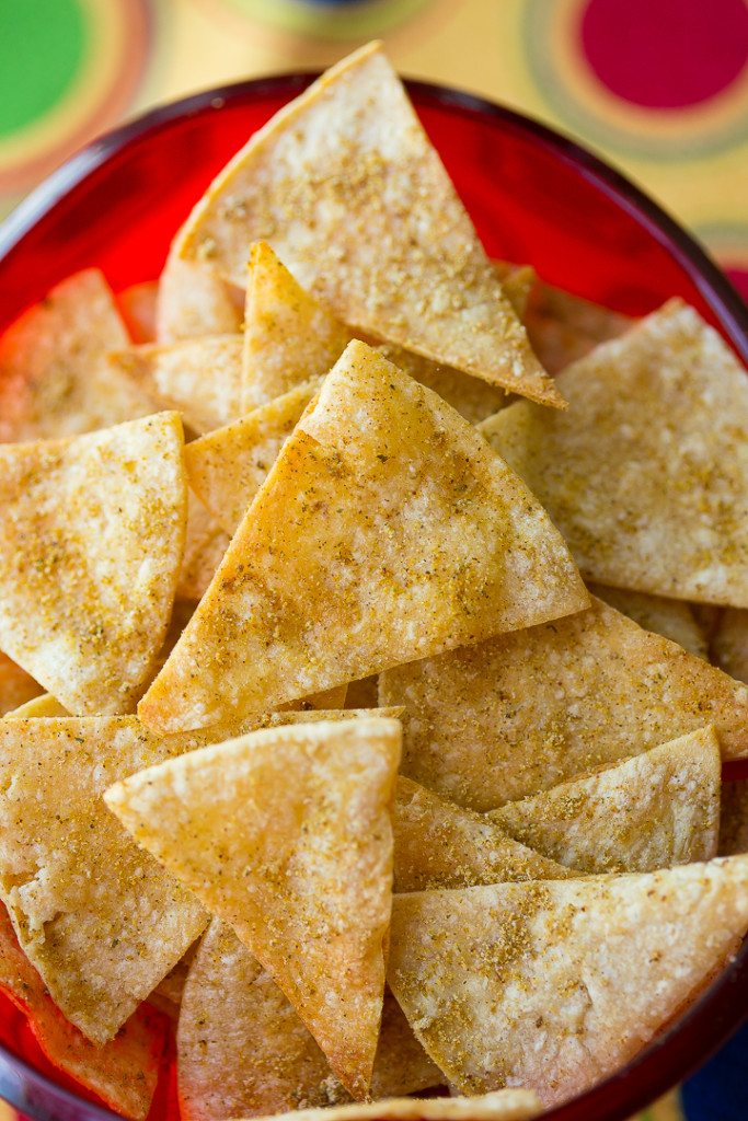 Healthy Homemade Cool Ranch Corn Chips are a healthy snack recipe that's reminiscent of the ever popular Cool Ranch Doritos, but you don't have to feel guilty about serving them to your kids! 