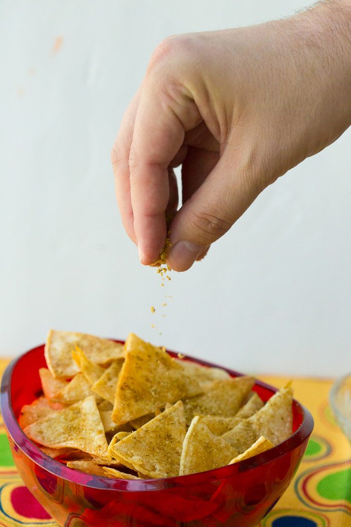 Healthy Homemade Cool Ranch Corn Chips are a healthy snack recipe that's reminiscent of the ever popular Cool Ranch Doritos, but you don't have to feel guilty about serving them to your kids! 