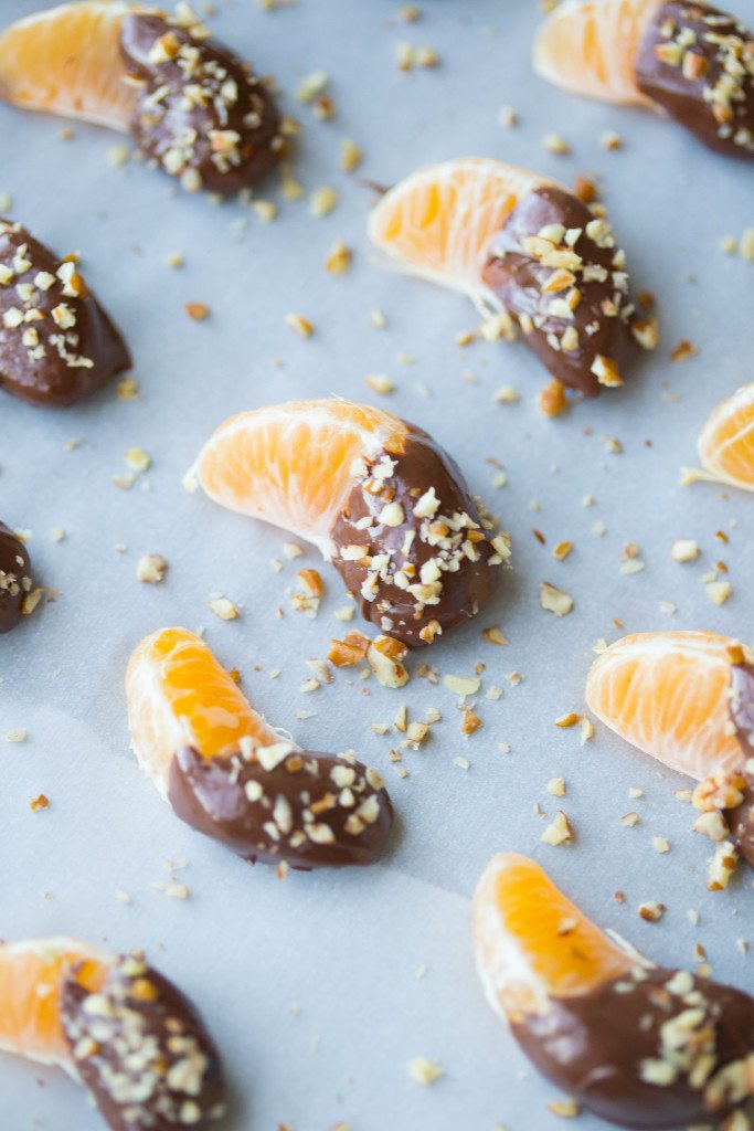 A new twist on the classic flavors of chocolate and orange, these Spiced Chocolate Covered Clementines are a perfect holiday dessert and are dripping with a rich dark chocolate that's been gently kissed by cinnamon and allspice. 