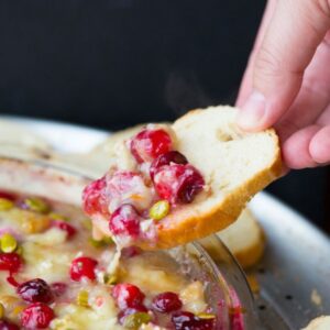 Thanksgiving appetizer Cranberry Orange Baked Brie Dip | Easy Appetizer Recipe
