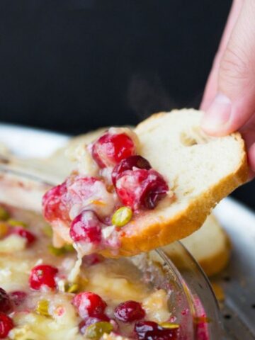 Thanksgiving appetizer Cranberry Orange Baked Brie Dip | Easy Appetizer Recipe