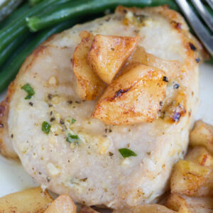 Sheet Pan Brown Sugar Pork Chops with Apples and Green Beans | Ministry Meals | Sheet Pan Dinner