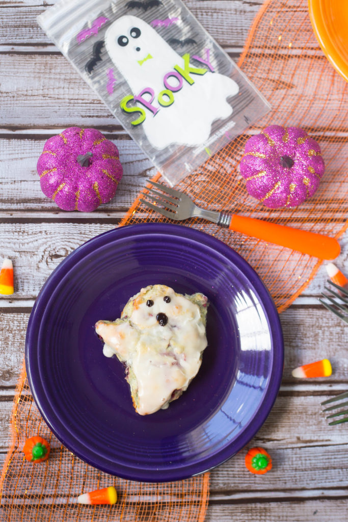 Copycat BoBerry Biscuit cut out in the shape of a ghost