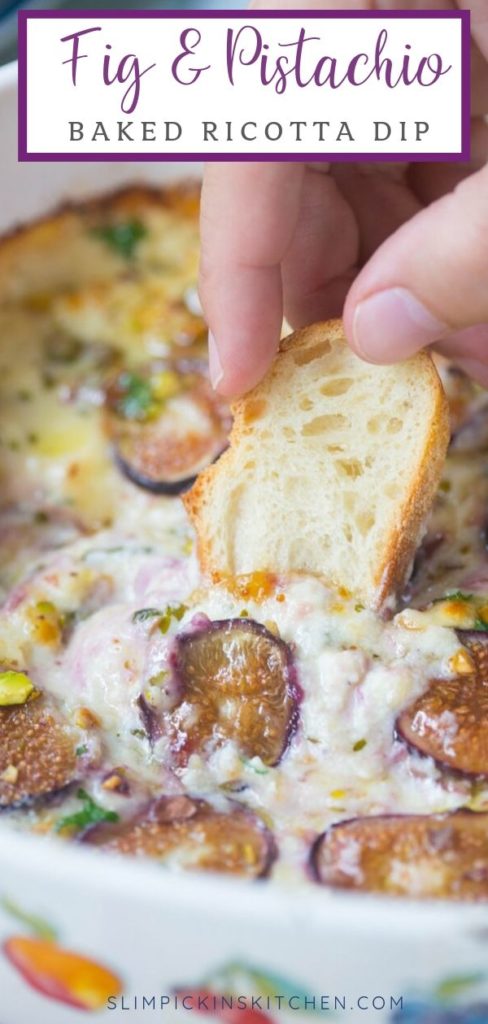 Pinterest Image for Baked Ricotta with Figs and Pistachios