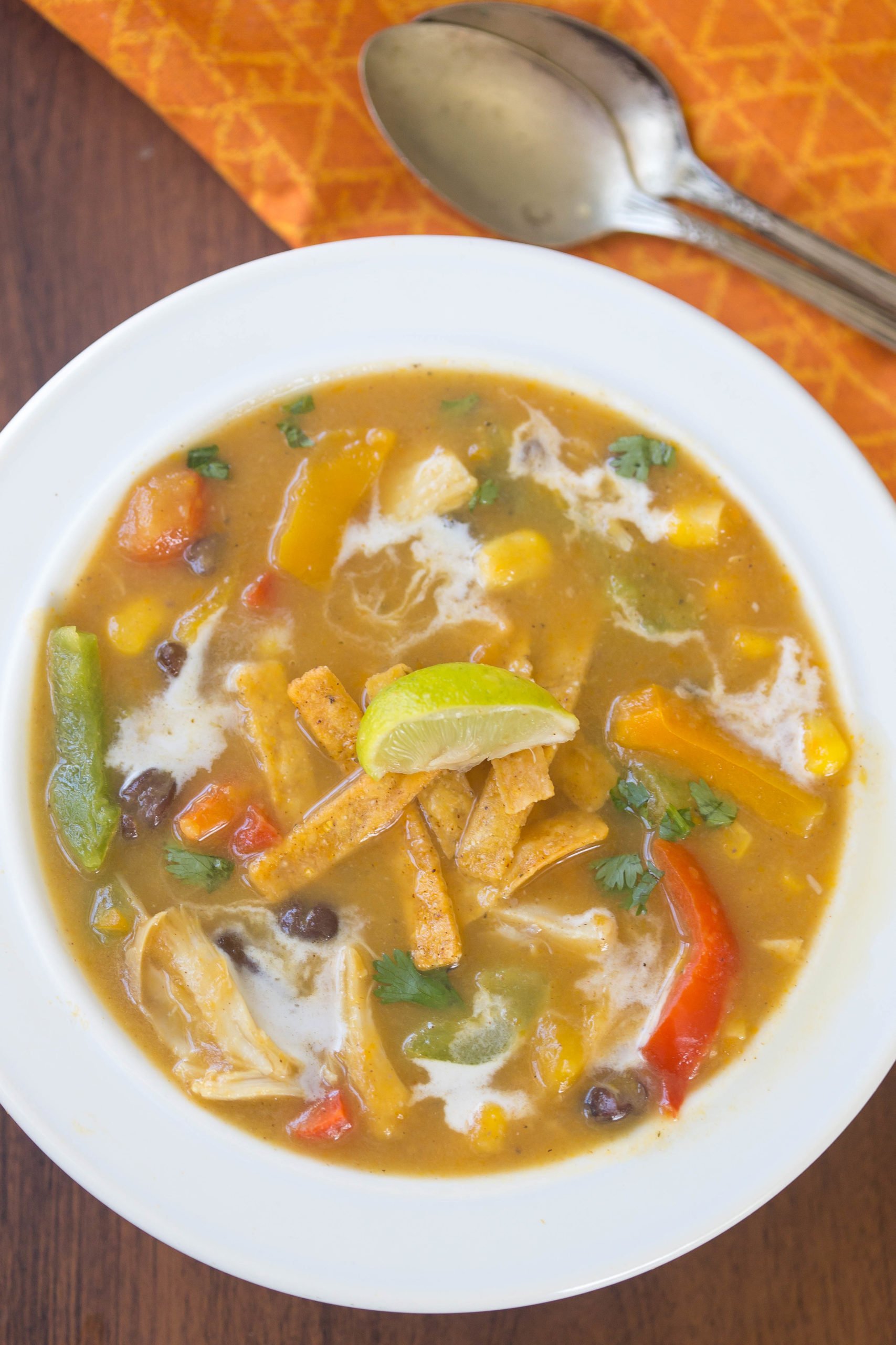 Butternut Squash Chicken Tortilla Soup Easy Soup Recipe