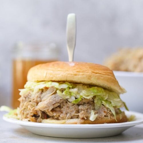 pulled pork soaking pork in vinegar