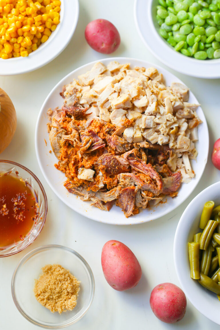 Easy Crock Pot Brunswick Stew with BBQ Pork and Chicken